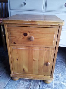 Transformed. For a client.Tired pine bedside cabinets.